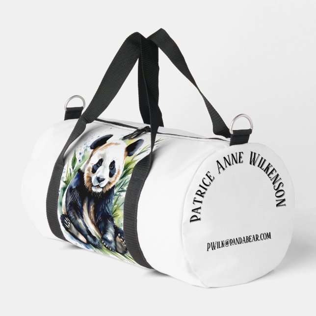 Sac De Sport Belle aquarelle Panda Ours personnel (Coin gauche)