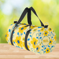 Beurre de monogramme Floral jaune et bleu