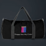Sac De Sport Bisexuality pride pencils<br><div class="desc">Duffle Bag with pencils in the colors of bisexuality rainbow flag of pink, purple and blue; bi pride lgbtqiap design, "These Are My Colors" template text, by pinkbrickroad</div>