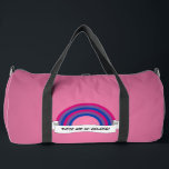 Sac De Sport Bisexuality rainbow pride<br><div class="desc">Duffle Bag with bisexuality rainbow stripes of pink, purple and blue; bi pride lgbtqiap flag design, "These Are My Colors" template text, by pinkbrickroad</div>