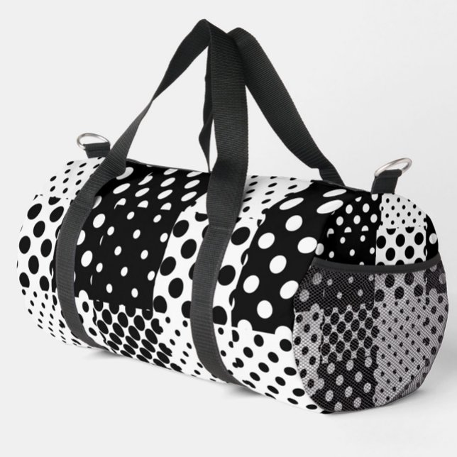 Sac De Sport Black White Fashion Polka Dots Style Design  (Créateur téléchargé)