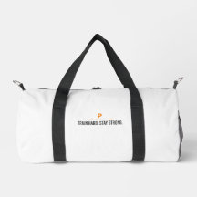 Sac de sport blanc Train Hard Stay Strong Gym
