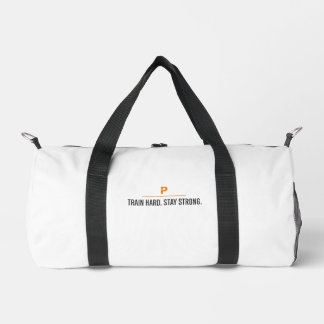 Sac de sport blanc Train Hard Stay Strong Gym
