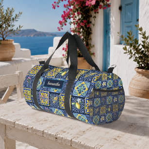 Sac De Sport Bleu chic sarcelle sicilien méditerranéen citrus