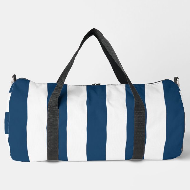 Sac De Sport Bleu de marine, Blancs, Motif rayé (Recto)