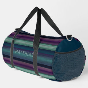 Sac De Sport Bleu foncé Turquoise Vert noir pourpre rayures