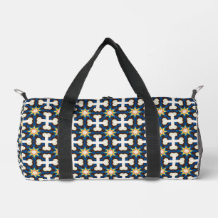 Sac De Sport Bleu marine Crème Motif Géométrique en Étoile