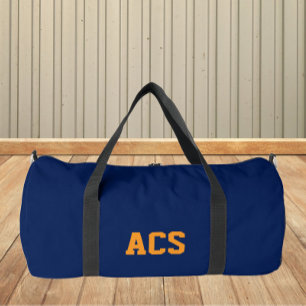 Sac De Sport Bleu marine et orange, couleurs et lettres de l'éc