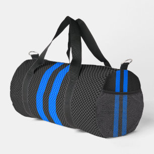 Sac De Sport Bleu Vibrant fibre de carbone style bandes de cour