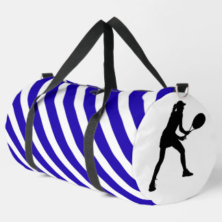Sac De Sport Blue And White Striped Tennis Player Girl