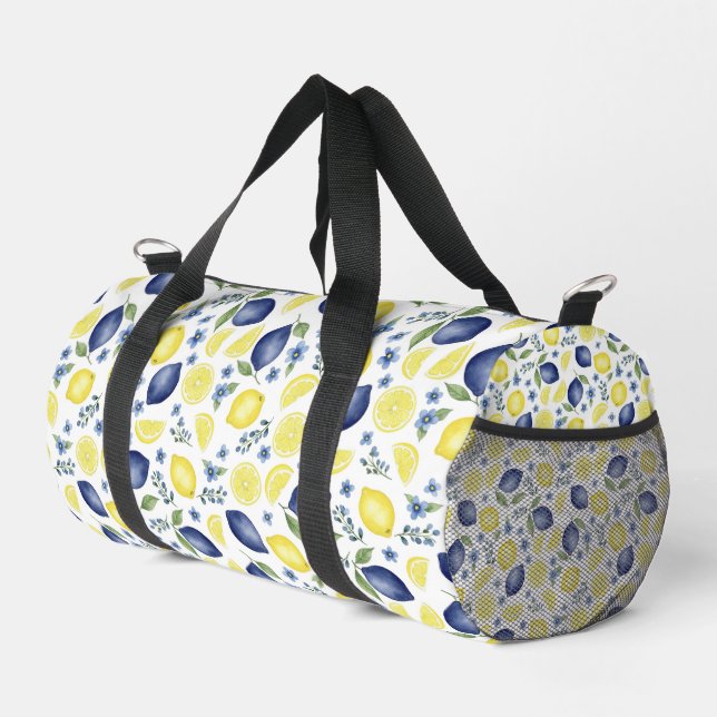 Sac De Sport Blue French Country Lemon Pattern  (Coin droit)
