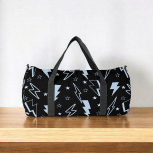 Sac De Sport Blue Lightning Black Arrière - plan Motif Y2K