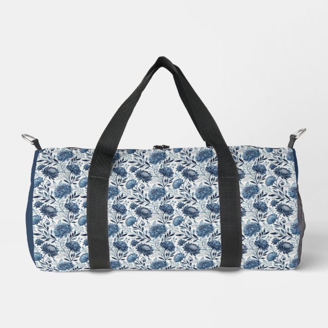 Sac De Sport Blue Peony Garden Watercolor (Recto)