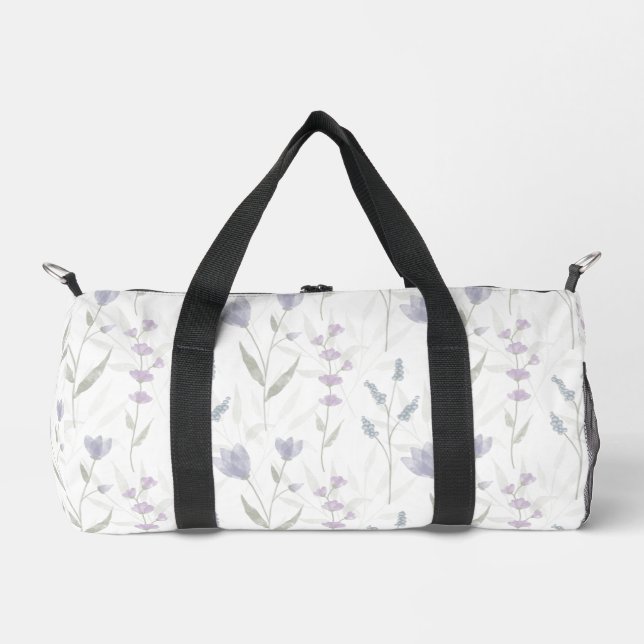Sac De Sport Blue Purple Watercolor Wildflower (Recto)