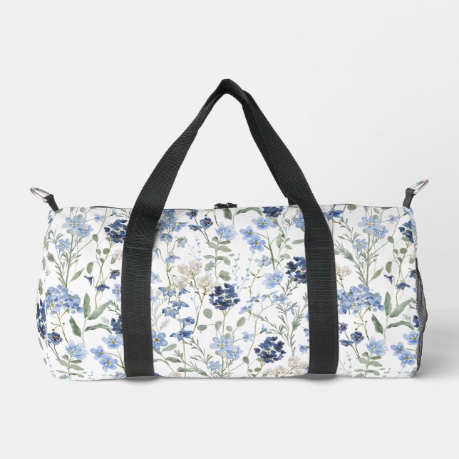 Sac De Sport Blue Watercolor Wildflower (Recto)