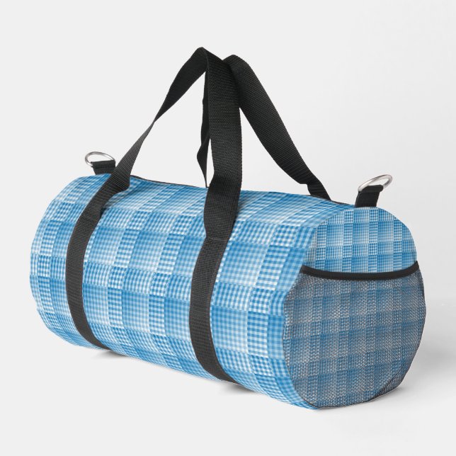 Sac De Sport Blue White Checker Abstract Pattern Small (Coin droit)