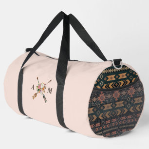 Sac De Sport Boho Blooms et flèches Monogrammes