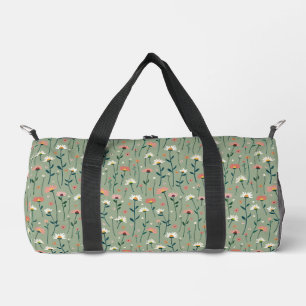Sac De Sport Boho Chic Motif Floral Vert Sauge