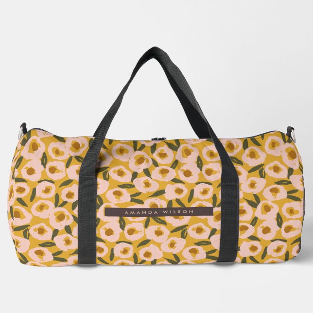 Sac De Sport Bold Inky Floral Pattern | Hand-Drawn Botanical (Recto)