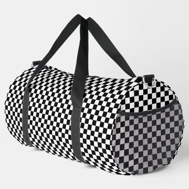 Sac De Sport Bordure à carreaux noir et blanc (Coin droit)