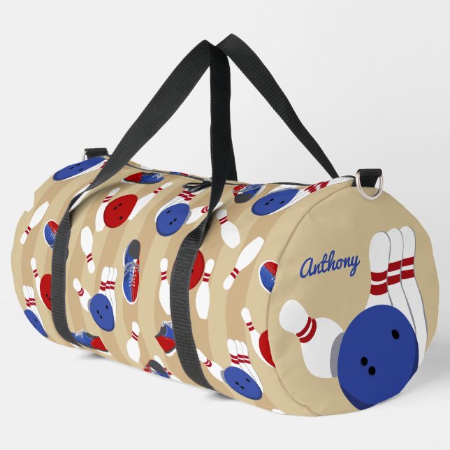 Sac De Sport Bowling Ball et Pins Personnalisé (Coin gauche)