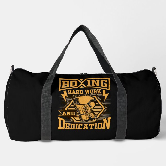 Sac De Sport Boxe Travail Dur Et Dédication  (Recto)