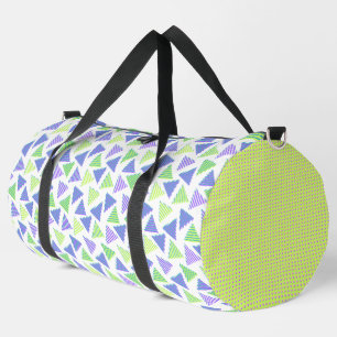 SAC DE SPORT BRILLANT BLEU PURPLE & LIME VERT MOTIFS