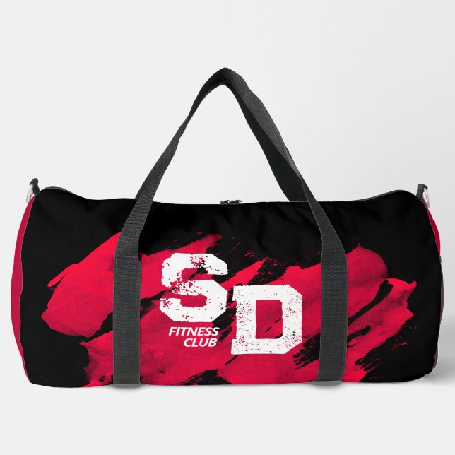 Sac de sport brossé rouge et noir (Recto)