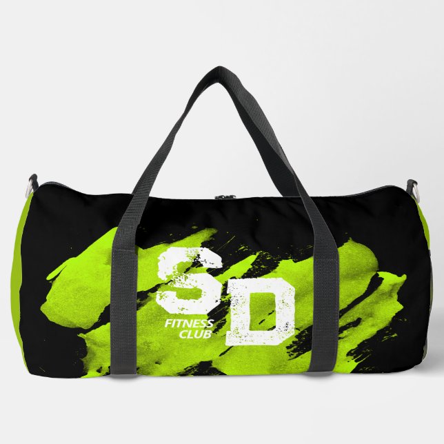 Sac de sport brossé vert et noir (Recto)