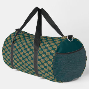 Sac De Sport Brown floral print on green