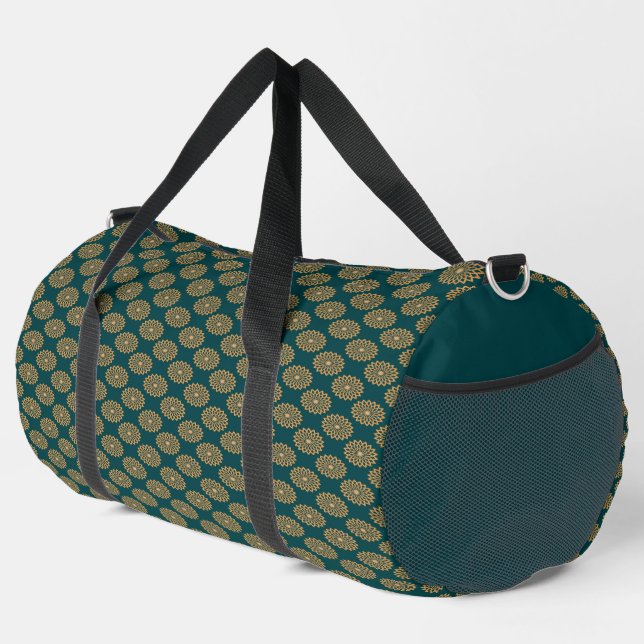 Sac De Sport Brown floral print on green (Coin droit)