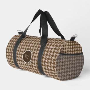 Sac De Sport Brun avec accent de ton rose Houndstooth