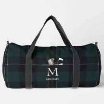 Cadeau de golfeur de golf Élégant plaid monogramme