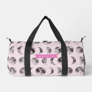 Sac De Sport Cadeau Personnalisé de Phase de Lune Rose Céleste