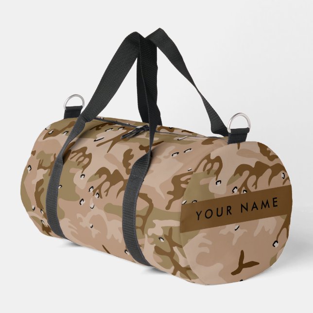 Sac De Sport Cailloux du Camouflage du désert, Votre nom, Perso (Coin gauche)