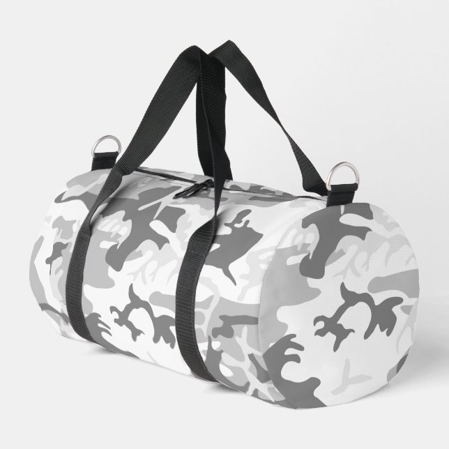 Sac De Sport Camouflage gris neige d'hiver, Militaire, Armée (Coin gauche)