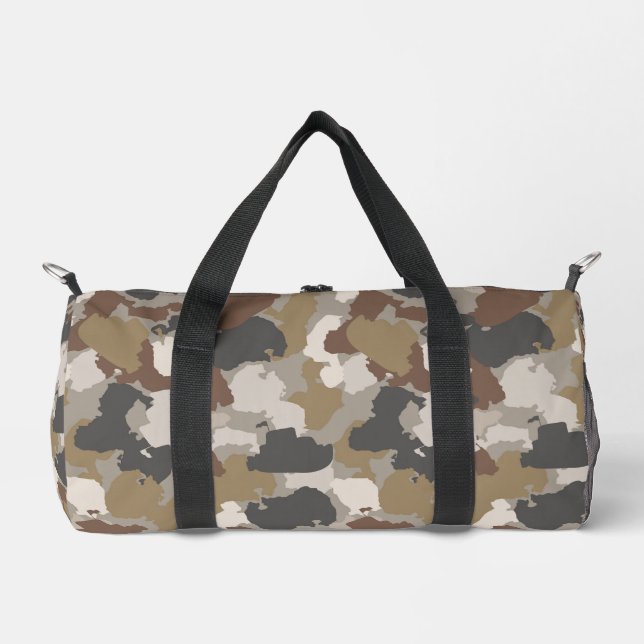 Sac De Sport Camouflage Militaire Tons Terre Bruns (Recto)