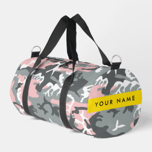 Sac De Sport Camouflage rose et gris Votre nom Personnalisez
