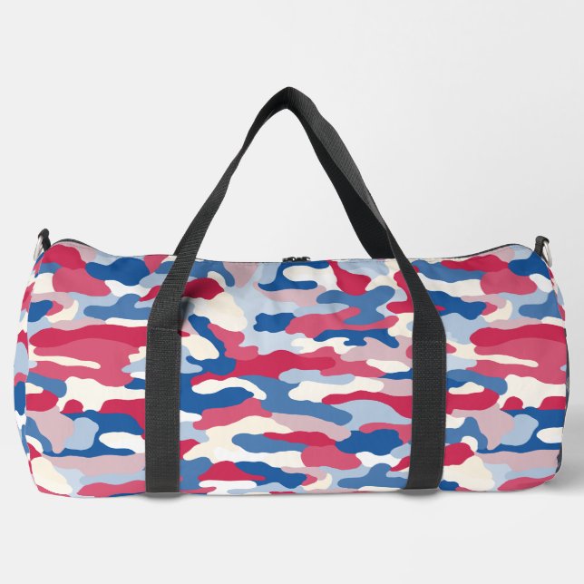 Sac De Sport Camouflage rouge blanc et bleu (Recto)