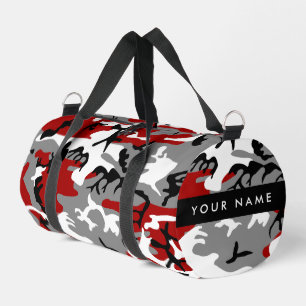 Sac De Sport Camouflage rouge et gris Votre nom Personnaliser