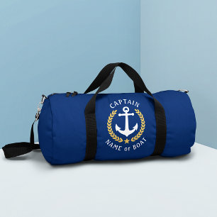 Sac De Sport Capitaine Ancre Nom du bateau Gold Laurel Marine G