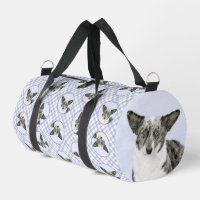 Cardigan Welsh Corgi bleu Merle Peinture Chien Art