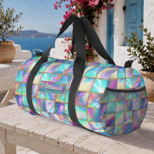 Sac De Sport Carré doré faux tendance holographique élégant