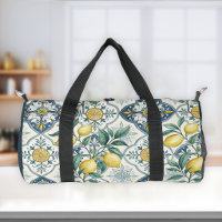 Carreau bleu motif français country citron