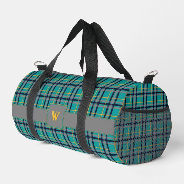 Sac De Sport Carreaux bleus et orange (Coin droit)