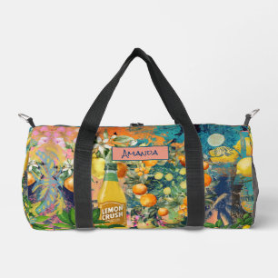 Sac De Sport Carreaux fleuris chic orange sicilien