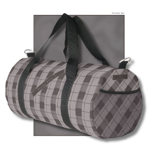 Sac De Sport Carreaux gris et gris, Votre Nom