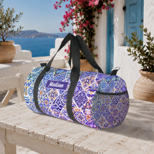 Sac De Sport Carreaux siciliens majoliques mexicains bleu viole
