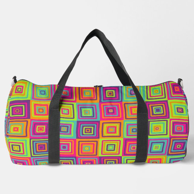 Sac De Sport Carrés géométriques colorés (Recto)