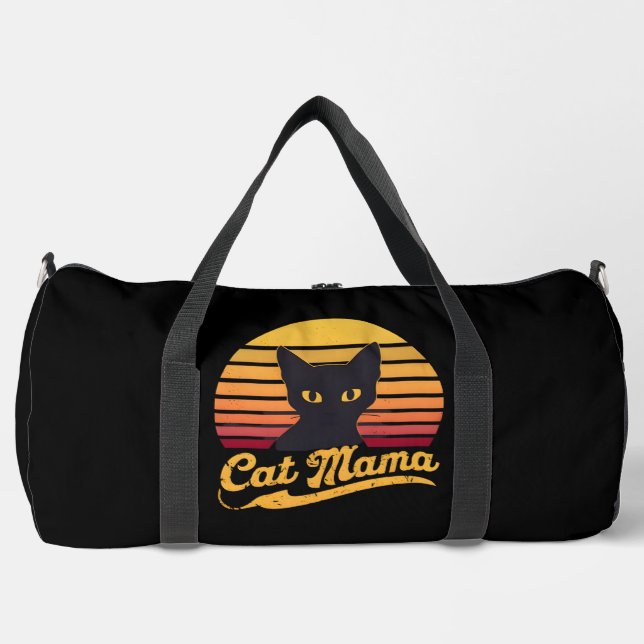 Sac De Sport Cat Mama  Sunset Silhouette of a Black Cat  (Recto)
